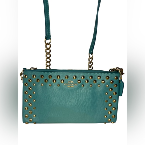 Coach Quinn Crossbody Bag (Style: F53140) in Cadet Blue - Picture 4 of 10